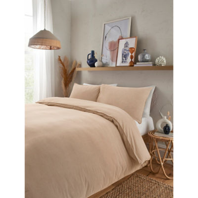 George Home Natural Relaxed Washed Cotton Duvet Set -Super King