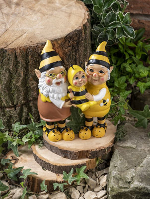 George Home Bee Family Gnome 16.5x9.3x20.5cm