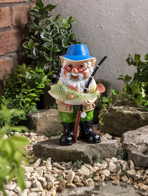 George Home Fishing Grandpa Gnome 14x10.5x23.5cm