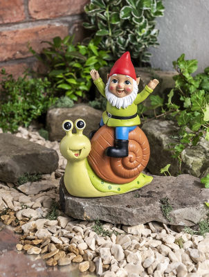 George Home Gnorman Riding Snail 15x8.5x21.5cm