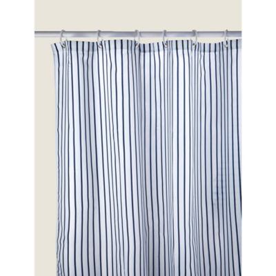 George Home Navy Stripe Shower Curtain