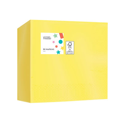 George Home Yellow 2-Ply Paper Napkins 50 Pack 33x33cm