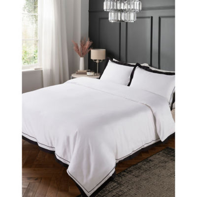 George Home Black & White Oxford Border Duvet Set - King