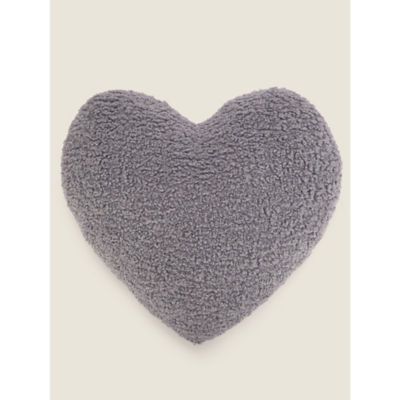George Home Charcoal Heart-Shaped Cushion