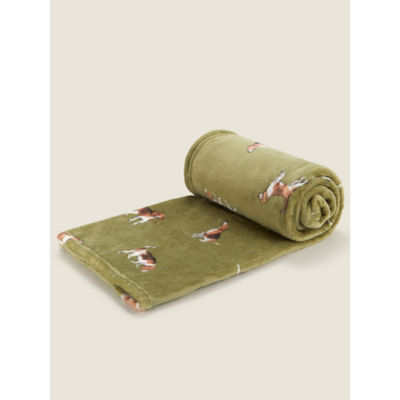 ASDA Green Beagle Super-Soft Throw - 120cm x 150cm