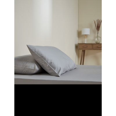 George Home Grey 100% Cotton Percale Extra Deep Fitted Sheet - Single
