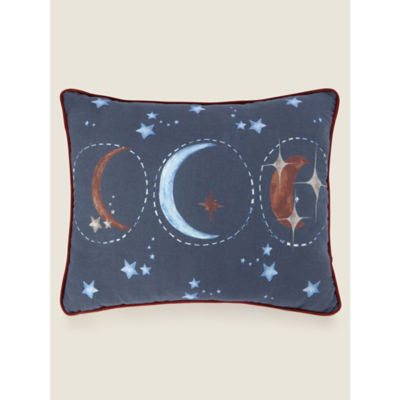 George Home Navy Piped Edge Moon Cushion
