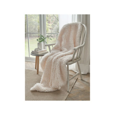 At Home with Stacey Solomon Cream Faux Fur Throw