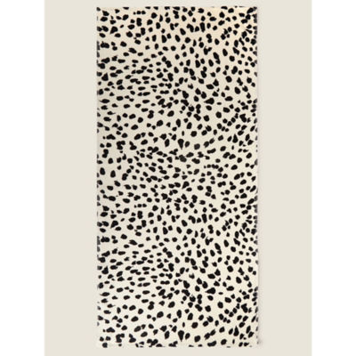 George Home Black & White Monochrome Animal Cotton Beach Towel