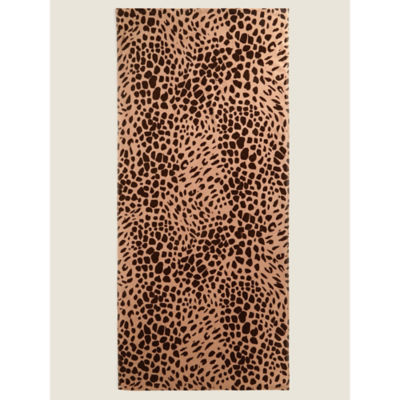 George Home Brown Animal Print Print Cotton Beach Towel