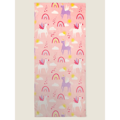 George Home Pink Unicorn Print Cotton Beach Towel