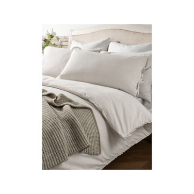 At Home with Stacey Solomon Natural Mini Ruffle Stripe Duvet Set - Super King