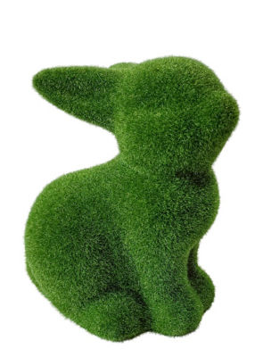 George Flocked Bunny 13x10x15cm