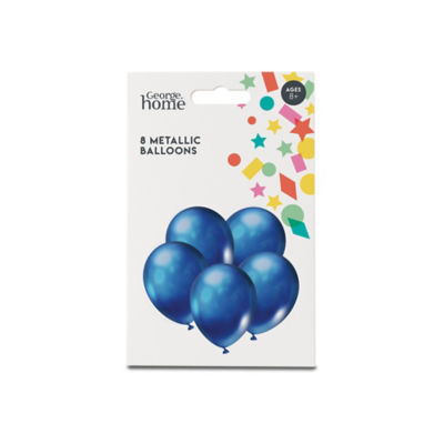 George Home Blue Metallic Balloons