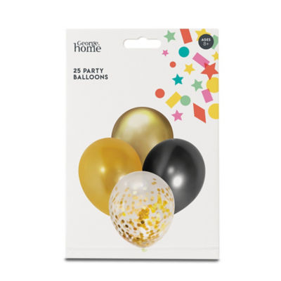 George Home Gold And Black Confetti Balloons