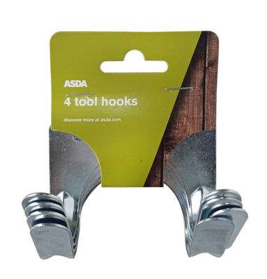 ASDA Tool Hooks 4 Pack 7.6x4.5x6.5cm