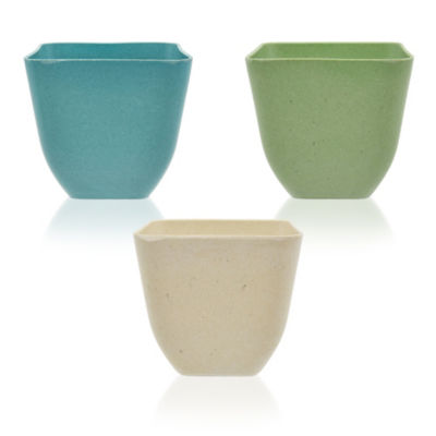 ASDA Square Mini Fibre Plant Pots 3 Pack 8.5x8.5x10.5cm