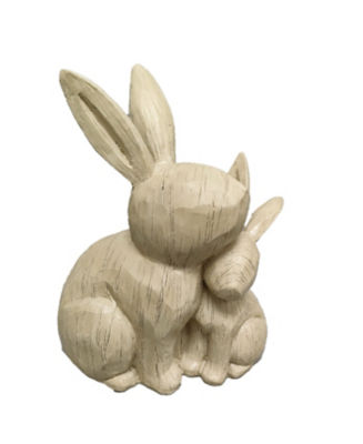 George Home Wood Carved Bunny 20.8x12.8x24.8cm