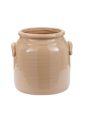George Home Stoneware Brown Glazed Pot 18x17.5x18cm