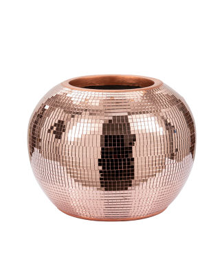George Home Disco Ball Planter Rose Gold 24x24x18.6cm