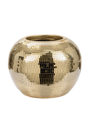 George Home Disco Ball Planter Gold 24x24x18.6cm