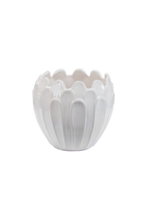 George Home White Flower Pot 17.5x17.5x16cm