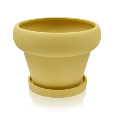 George Home Yellow Small Flower Pot with Saucer 17x17x12.9cm
