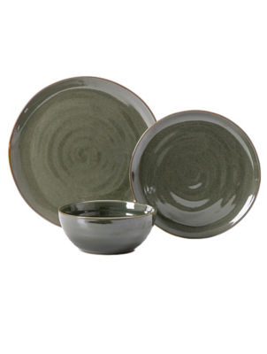 George Home Green Reactive Glaze Dinner Set
