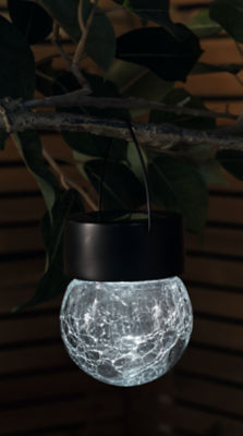 George Home Crackle Hanging Light Black 6.2x6.2x8cm