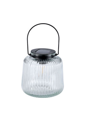 George Home Glass Ribbed Lantern 13x13x21.4cm