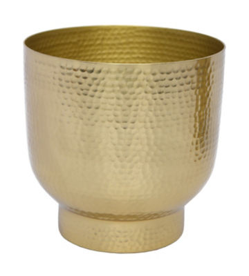George Home Gold Hammered Planter 17x17x17cm