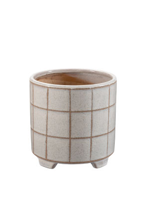 George Home Check Planter with Feet 20x20x20cm