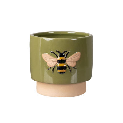 George Home Embossed Bee Plant Pot 13.3x14.2x12cm