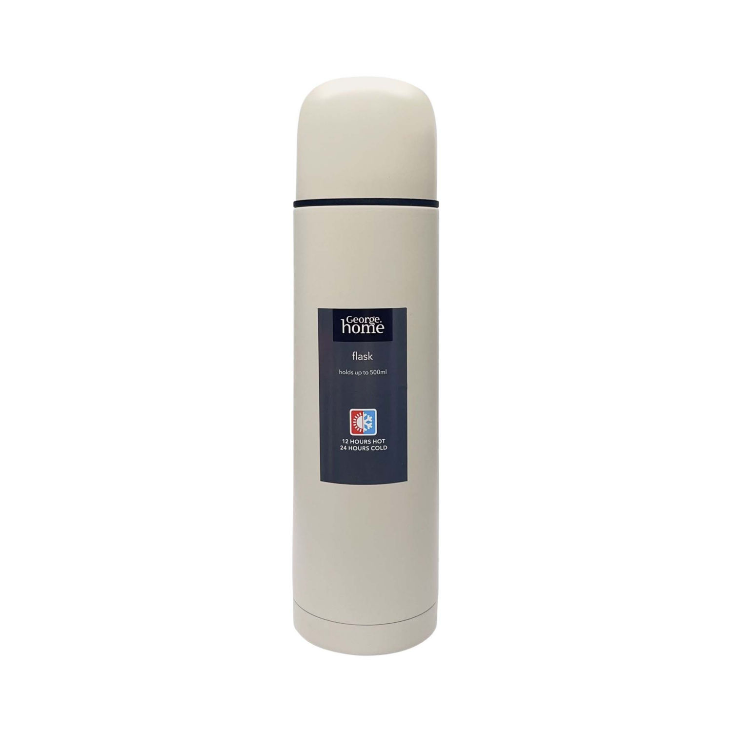 Matte Beige Insulated Flask 500ml with Cup Lid