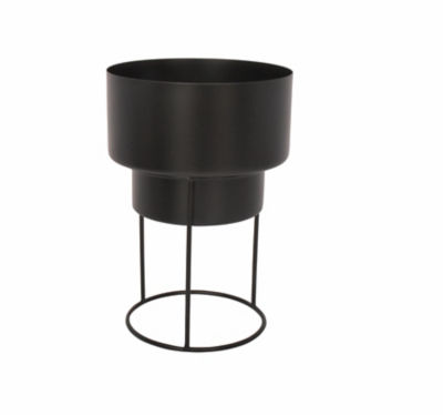 George Home Black Planter With Stand 23.5x23.5x33.5cm