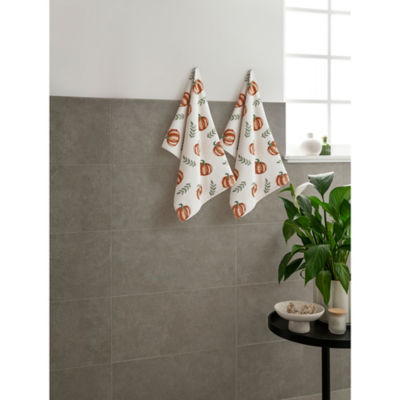 George Home Natural Pumpkin Print Cotton Guest Towel