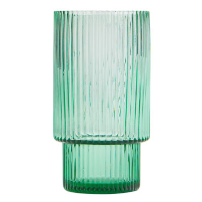 George Home Green Stacking Rib Hiball Glass