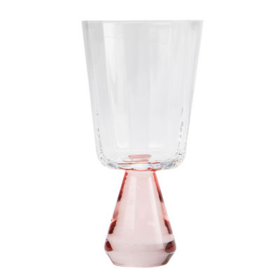 George Home Chunky Pink Stem Wine Glass