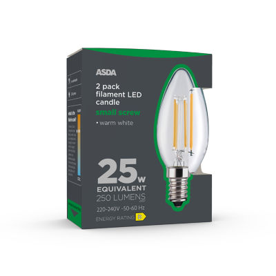 ASDA Candle 25W Small Screw Lightbulb