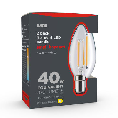 ASDA Fil Candle 470L Gl Cle B15 25H 27K Non 2P