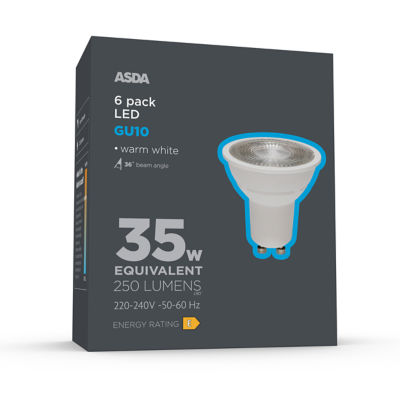 ASDA LED GU10 35W Lightbulb 6PK