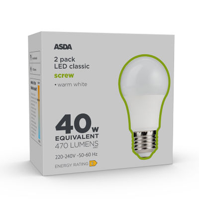 ASDA LED Filament 40W Large Screw Lightbulb