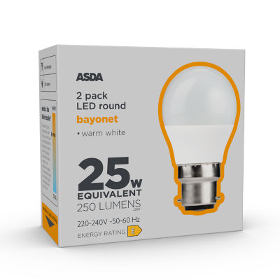 ASDA Led Minig 250L Wh Coa B22 25H 27K Non 2P