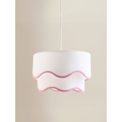 George Home Pink Two-Tier Shade With Scallop Trim