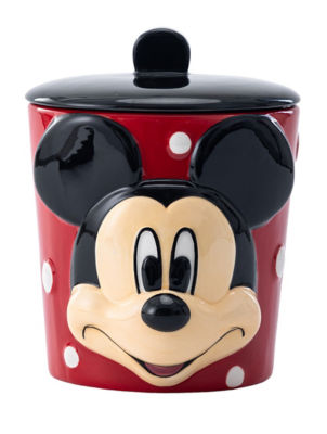 Disney Mickey Mouse Red Earthenware Cookie Jar