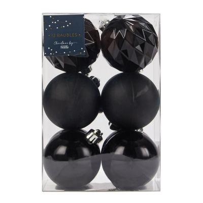 George Home Black Baubles - 12 Pack