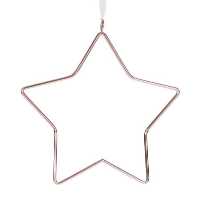 George Home Rose Gold Wire Star Bauble