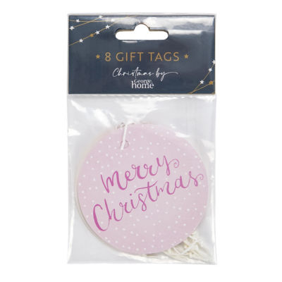 George Home Pink Merry Christmas Tags - 8 Pack