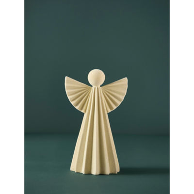 George Home Cream Flocked Angel Velvet Decor