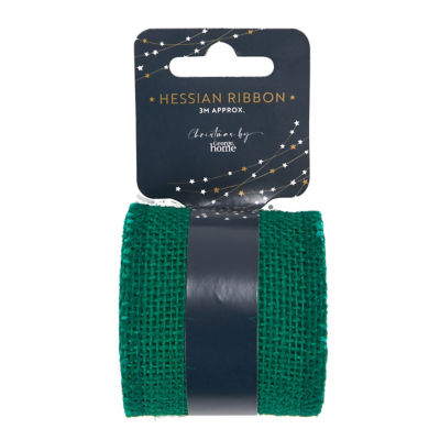 George Home Green Hessian Ribbon